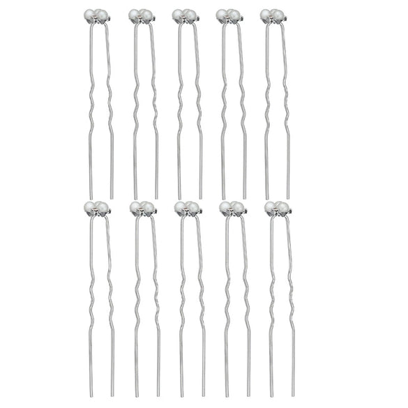 Pearl Crystal Hairpin Hair Fork With Leaves Pattern For Women Bridal Hair Accessories