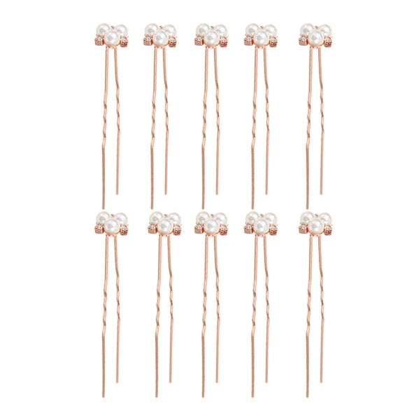 Pearl Crystal Hairpin Hair Fork With Leaves Pattern For Women Bridal Hair Accessories