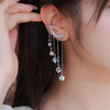 Pearl Crystal Tassel Earrings Copper Geometric Style For Women
