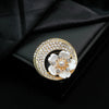 Pearl Diamond Brooch Zinc Alloy Flower Shape Electroplating Women's Clothing Accessories