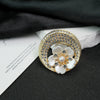 Pearl Diamond Brooch Zinc Alloy Flower Shape Electroplating Women's Clothing Accessories