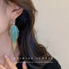 Pearl Diamond Tassel Earrings Rhinestone Material U Shaped Design For Women