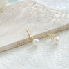 Pearl Diamondencrusted Spiral Line Handmade Women's Earrings Copper