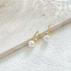 Pearl Diamondencrusted Spiral Line Handmade Women's Earrings Copper