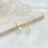 Pearl Diamondencrusted Spiral Line Handmade Women's Earrings Copper