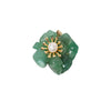 Pearl Dongling Jade Stacked Necklace With Tiger Eye Stone Pendant Electroplated Flower Style