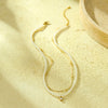Pearl Double Chain Inlaid Zircon Titanium Steel Electroplated Women's Necklace