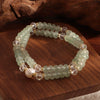 Pearl Double Circle Handmade Bracelet Gentle Elegant Retro Style Unisex