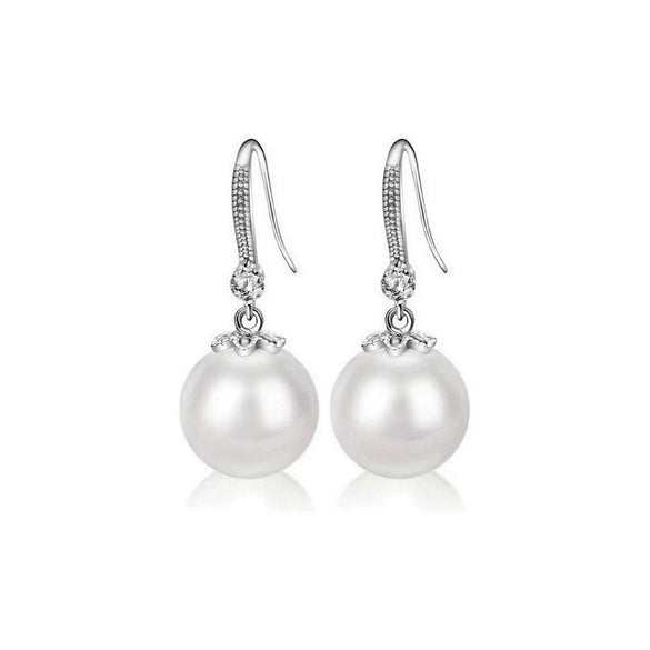 Pearl Drop Shape Copper Earrings Light Luxury Small Fresh Style