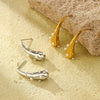 Pearl Drop Shape Titanium Steel Stainless Steel Electroplated Vintage Women's Earrings