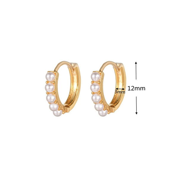 Pearl Ear Buckle Earrings Ecofriendly Brass Letters Numbers Text Pattern Electroplating Real Gold Plating Niche Style Women's