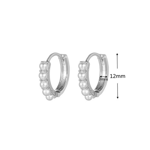 Pearl Ear Buckle Earrings Ecofriendly Brass Letters Numbers Text Pattern Electroplating Real Gold Plating Niche Style Women's