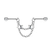 Pearl Ear Chain Fivepointed Star Ear Bone Stud Stainless Steel Geometric Style Electroplated Jewelry