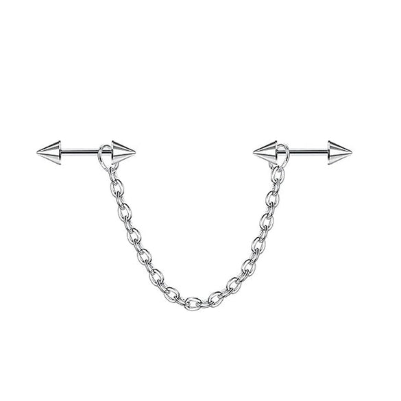 Pearl Ear Chain Fivepointed Star Ear Bone Stud Stainless Steel Geometric Style Electroplated Jewelry