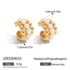 Pearl Ear Clip Stainless Steel Geometric Earrings Electroplated Light Luxury Style