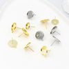 Pearl Earring Holder Gold Plated Electroplating Flat Bottom Semicircle Handmade Earring Accessories Material