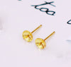 Pearl Earrings And Earrings Tray S925 Silver Needle 18K Gold Plated With Copper Parts Diy Cross Needle Electroplating