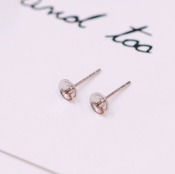 Pearl Earrings And Earrings Tray S925 Silver Needle 18K Gold Plated With Copper Parts Diy Cross Needle Electroplating