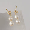Pearl Earrings Copper Geometric Natural Simple Retro Style