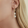 Pearl Earrings Copper Geometric Natural Simple Retro Style