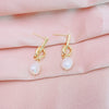 Pearl Earrings Copper Geometric Natural Simple Retro Style