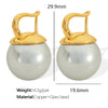 Pearl Earrings Copper Material Inlay Simple Natural Style For Women