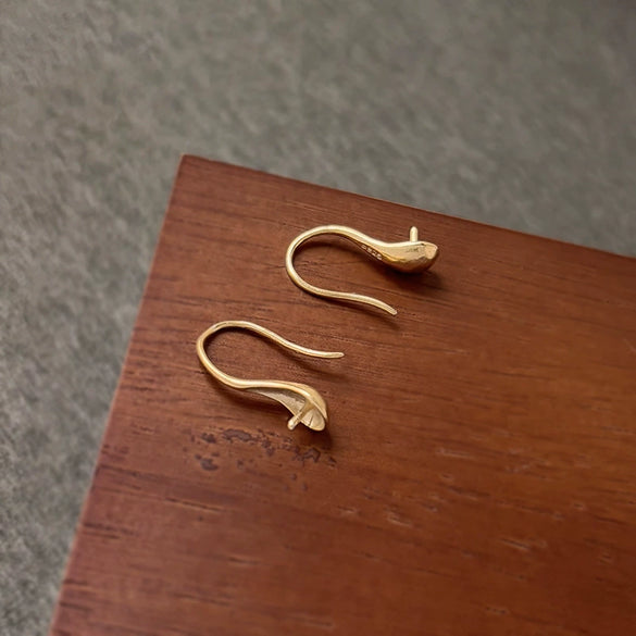Pearl Earrings Copper Material Lines Pattern Electroplating Diy Accessories