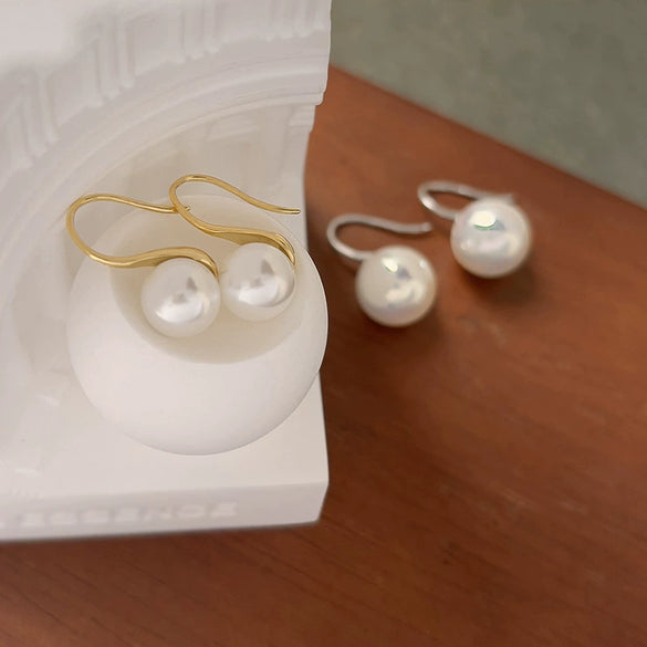 Pearl Earrings Copper Material Lines Pattern Electroplating Diy Accessories