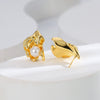 Pearl Earrings Copper Material Niche Style Electroplating Jewelry