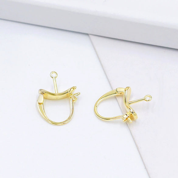 Pearl Earrings Copper Plated 18K Real Gold 14K Goldfilled Colorpreserving Ingot Flower Basket Boatshaped Electroplated
