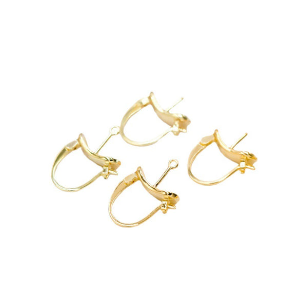 Pearl Earrings Copper Plated 18K Real Gold 14K Goldfilled Colorpreserving Ingot Flower Basket Boatshaped Electroplated