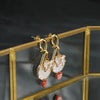 Pearl Earrings For Women Baroque Style Freshwater Real Gold Electroplated Bow Design