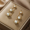 Pearl Earrings For Women Geometric Style Electroplated