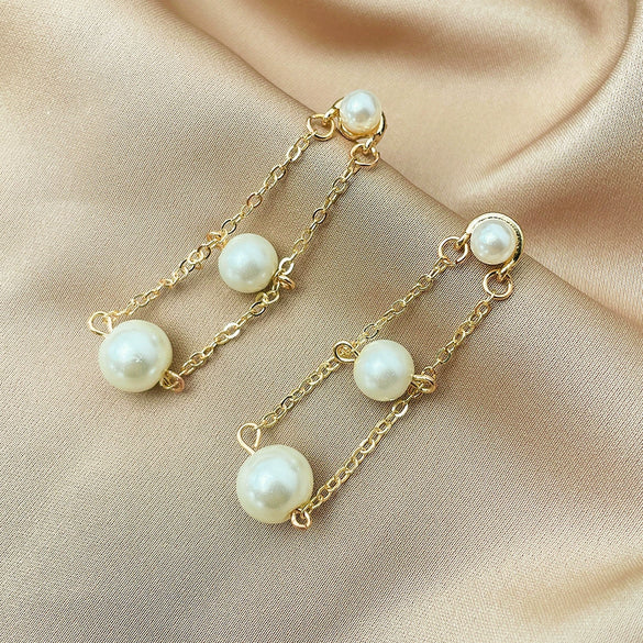 Pearl Earrings For Women Geometric Style Electroplated