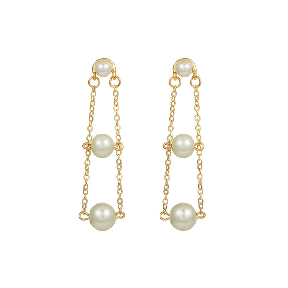 Pearl Earrings For Women Geometric Style Electroplated