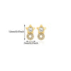 Pearl Earrings For Women High End Bow Style Geometric Stainless Steel With 18K Gold Electroplating