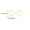 Pearl Earrings For Women High End Bow Style Geometric Stainless Steel With 18K Gold Electroplating