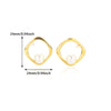 Pearl Earrings For Women High End Bow Style Geometric Stainless Steel With 18K Gold Electroplating