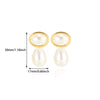 Pearl Earrings For Women High End Bow Style Geometric Stainless Steel With 18K Gold Electroplating
