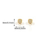 Pearl Earrings For Women High End Bow Style Geometric Stainless Steel With 18K Gold Electroplating