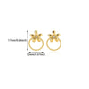 Pearl Earrings For Women High End Bow Style Geometric Stainless Steel With 18K Gold Electroplating