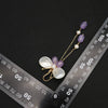 Pearl Earrings Geometric Fashion Electroplated Butterfly Ear Hooks Purple Tassel Women's