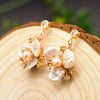 Pearl Earrings Geometric Style Electroplating Design For Women