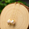 Pearl Earrings Geometric Style Electroplating Design For Women