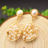 Pearl Earrings Geometric Style Electroplating Design For Women