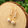 Pearl Earrings Geometric Style Electroplating Design For Women