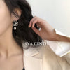Pearl Earrings Geometric Style Flower Pattern Electroplating For Women