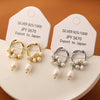 Pearl Earrings Geometric Style Flower Pattern Electroplating For Women