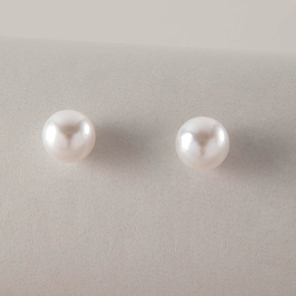 Pearl Earrings Metal Geometric Electroplating Small Flower Semicircle Style For Ladies