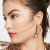 Pearl Earrings Metal Geometric Electroplating Small Flower Semicircle Style For Ladies